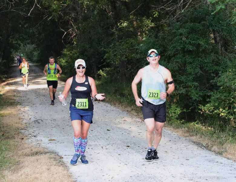 Mel at the 2019 Wabash Trace Nature Trail Marathon.