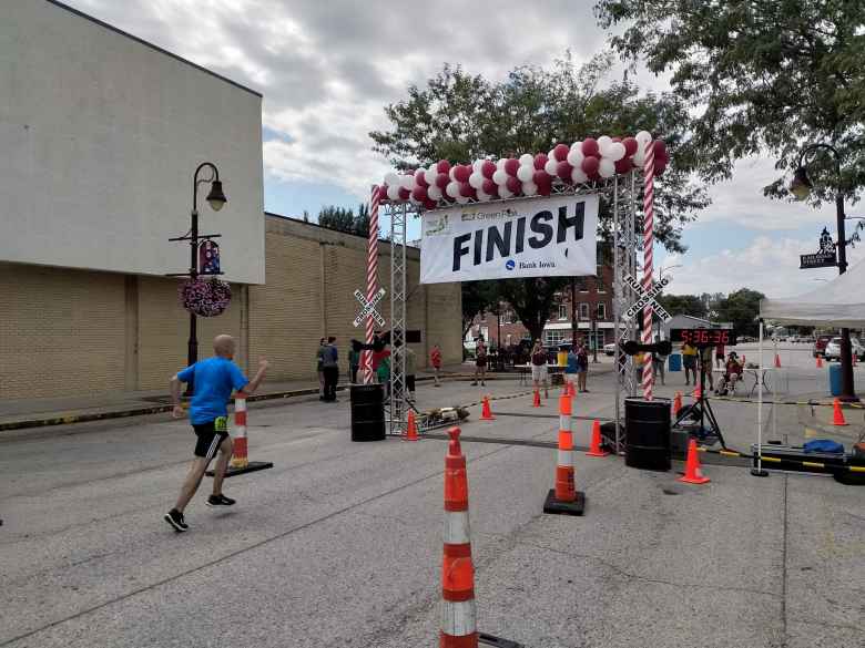 Manuel Gant finishing the 2019 Wabash Trace Trail Marathon, his very first marathon.