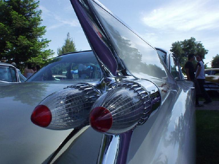 On Saturday, we attended the car show (which featured the same cars as in the parade).  Big tailfins = old Cadillac.