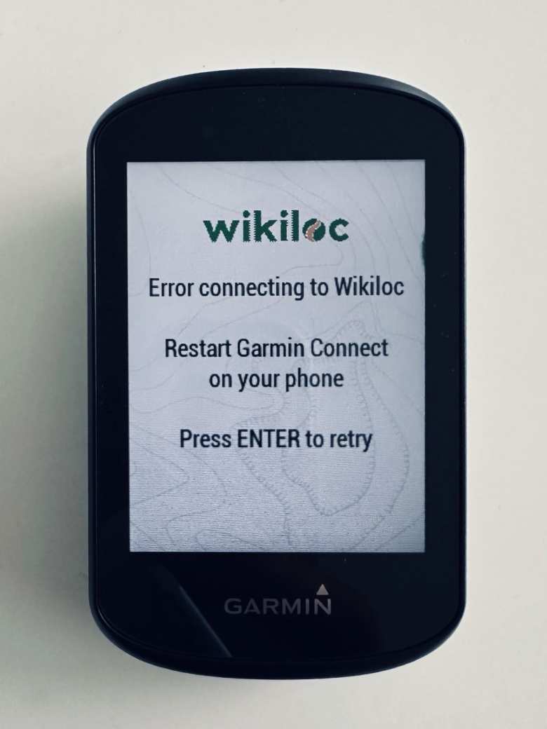 Thumbnail for Solved: “Error connecting to Wikiloc. Restart Garmin Connect on your phone”