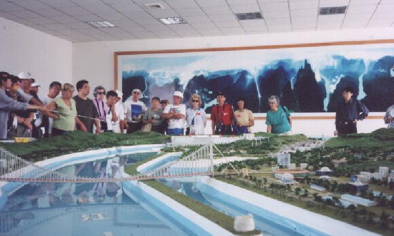 Model of how the Three Gorges will look like in the future when the controversial hydroelectric dam is built.  You can see my mom and dad back there.