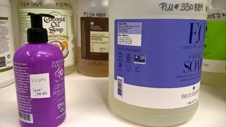 At the Fort Collins Food Co-op, you can fill your own soap dispensers with non-toxic, bulk soap. There are even locally made options.